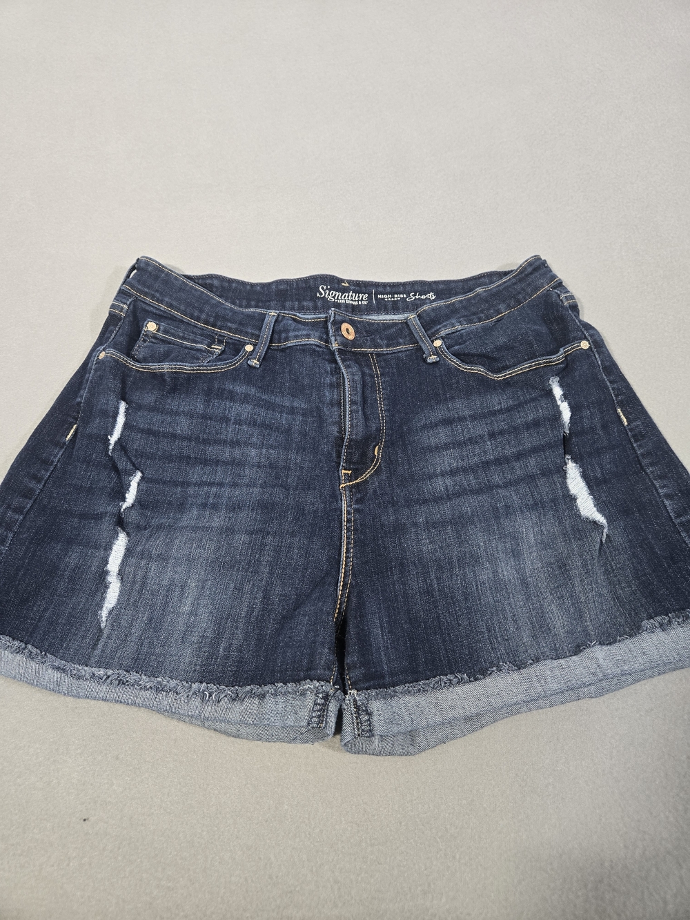 Signature Levis Size 16 Distressed Denim Shorts